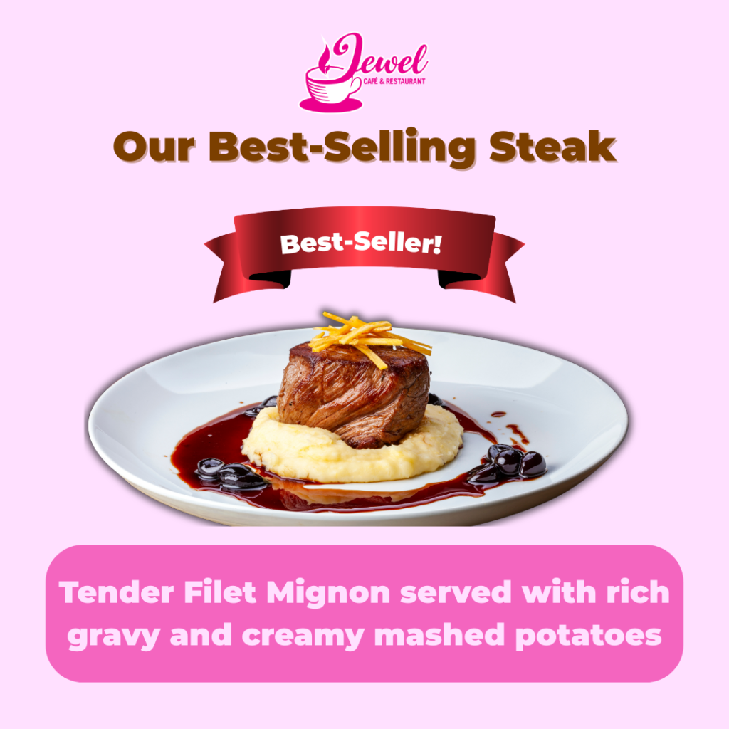Filet mignon steak at Jewel Cafe and Restaurant in Barretto, Olongapo