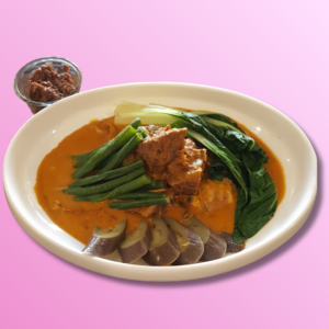 Filipino kare kare with vegetables served at Jewel Cafe and Restaurant in Barretto, Olongapo