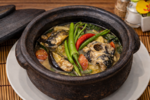 Farm-to-table tilapia sinigang cooked in clay pot at Jewel Cafe and Restaurant in Barretto, Olongapo